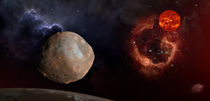 Phobos in the space over Mars by maxal-tamor