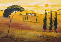 Sonnenschein am Morgen in der Toskana/ Sunshine in the Morning in Tuscany von Christine Huwer
