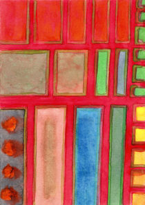 Some Chosen Rectangles orderly on Red  by Heidi  Capitaine