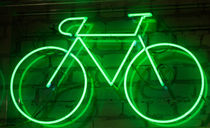 bicycle in neon von la-mola-lighthouse