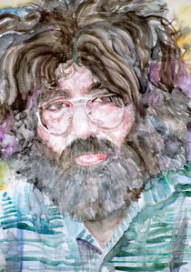 JERRY GARCIA - watercolor portrait by lautir