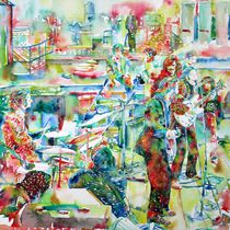 THE BEATLES ROOFTOP CONCERT - watercolor painting by lautir