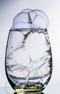 glass with bubbles white background 2 by Tim Seward