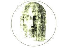 Sticker Badge of Face of Christ von jonathan-byrne