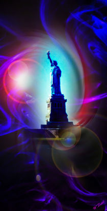 Statue of Liberty - Freiheitsstatue New York abstract 6 by Walter Zettl