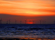 Windmills at Sunset  von John Wain