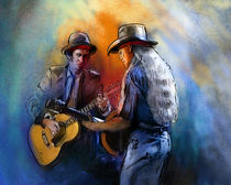 Willie Nelson And Keith Richards by Miki de Goodaboom