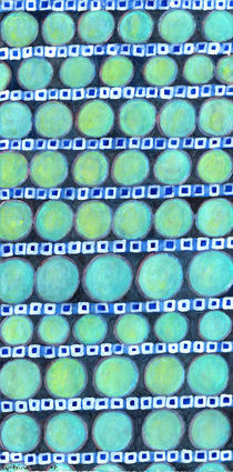  Rows of Blue Iridescent Circles Pattern von Heidi  Capitaine