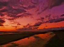 The Beach at sunset  by John Wain