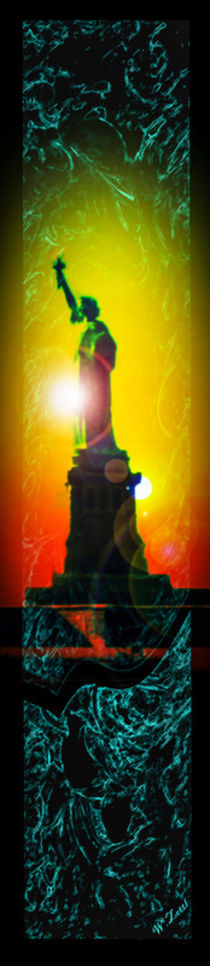 Statue of Liberty - Freiheitsstatue New York abstract 9 von Walter Zettl