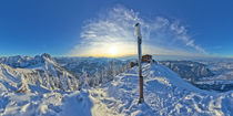 Breitenberg Icy Winter Sunset Panorama by Thomas Worbs by mountainpanoramas