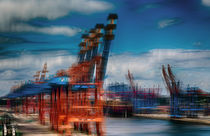Container-Terminal im Hamburger Hafen am Sonntag von Horst  Tomaszewski