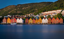 Trade houses of Bryggen in Bergen by Bastian Linder