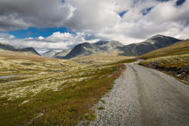 Rondane national park with road and mountains by Bastian Linder