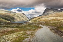 Rondane national park with road and mountains by Bastian Linder