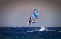 Windsurfing jump in Rhodes, Greece by Bastian Linder