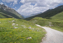 Hiking track in the Alps with mountains in Fimbatal from Ischgl to Heidelberger Hut by Bastian Linder