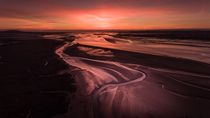 Loughor mudflats sunset by Leighton Collins
