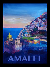 Retro Poster von erstaunlicher Amalfi-Küste in Italien  von M.  Bleichner