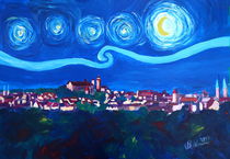 Sternennacht in Nürnberg - Van Gogh Inspirationen mit Kaiserburg von M.  Bleichner