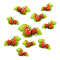 Red strawberries fruits on leaves by Arletta Cwalina