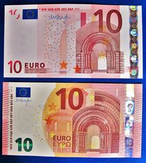 alter und neuer Zehn-Euro-Schein, Vorderseite von assy