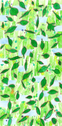 Modern Fresh Leaves Pattern in High Format  von Heidi  Capitaine