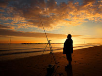 Silhouette Fisherman by Bill Pound
