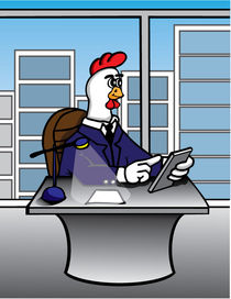 Chicken businessman by Irving Mendez