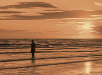 A Gormley Iron man at sunset (Digital Art) by John Wain