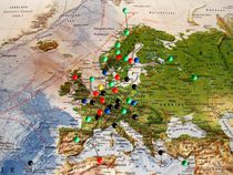 Europa-Weltkarte, Reiseziele von assy