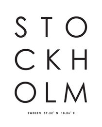 STOCKHOLM city print von nordik