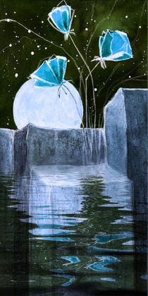  Moon rock and blue poppy von Chris Berger