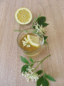 Limonade mit frischen Holunderblüten und Zitrone by Heike Rau