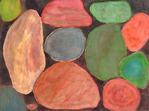 Lovely colorful Stones on dark Background  by Heidi  Capitaine