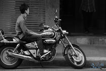 motorbike b&w bangkok thailand by miko shay chen