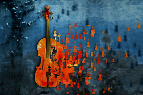 Geige-explodiert