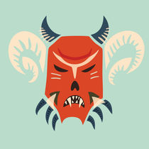 Evil Horned Demon Mask von Boriana Giormova