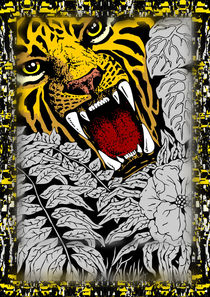 Wild Tiger Roar Doodle Art von bluedarkart-lem
