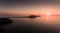 Sunset at Worms Head Rhossili bay by Leighton Collins