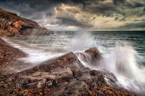 Crashing waves and storm clouds by Leighton Collins