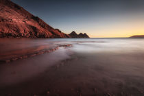 Sunset at Three Cliffs Bay by Leighton Collins