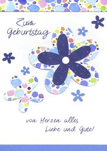 Geburtstagskarte mit Blauen Blumen von seehas-design