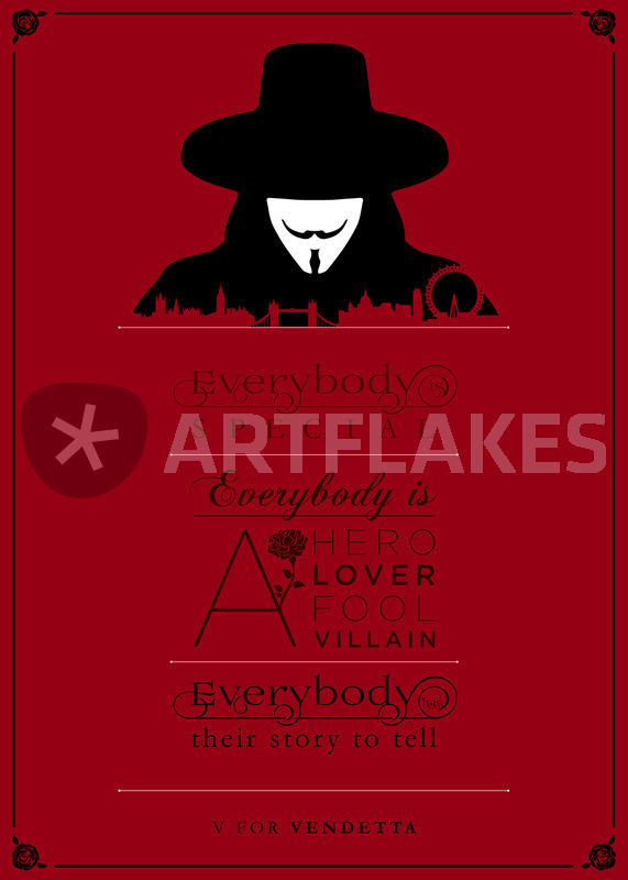 V For Vendetta Minimalist Quote Poster Graphic Illustration Art