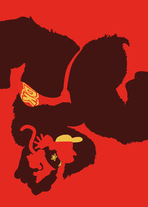 Donkey Kong and Diddy Kong - Minimalist Poster von mequem design