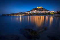 Romantic village at Lindos by Zoltan Duray