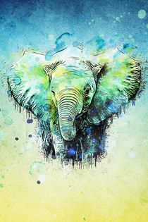 Watercolor Elephant by ancello