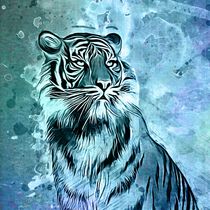 Watercolor Tiger, square by ancello