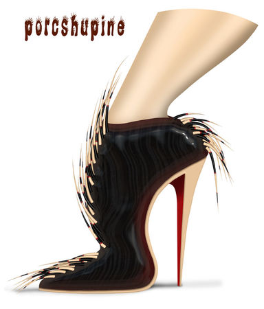 Shoe-art-design-porcupine-36in