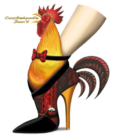Shoe-art-design-rooster-36in